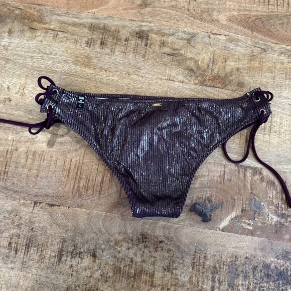 Victoria's Secret PINK Side-Tie Mini Cheekster Bikini Bottom - Burgundy  L NWT - Picture 7 of 10